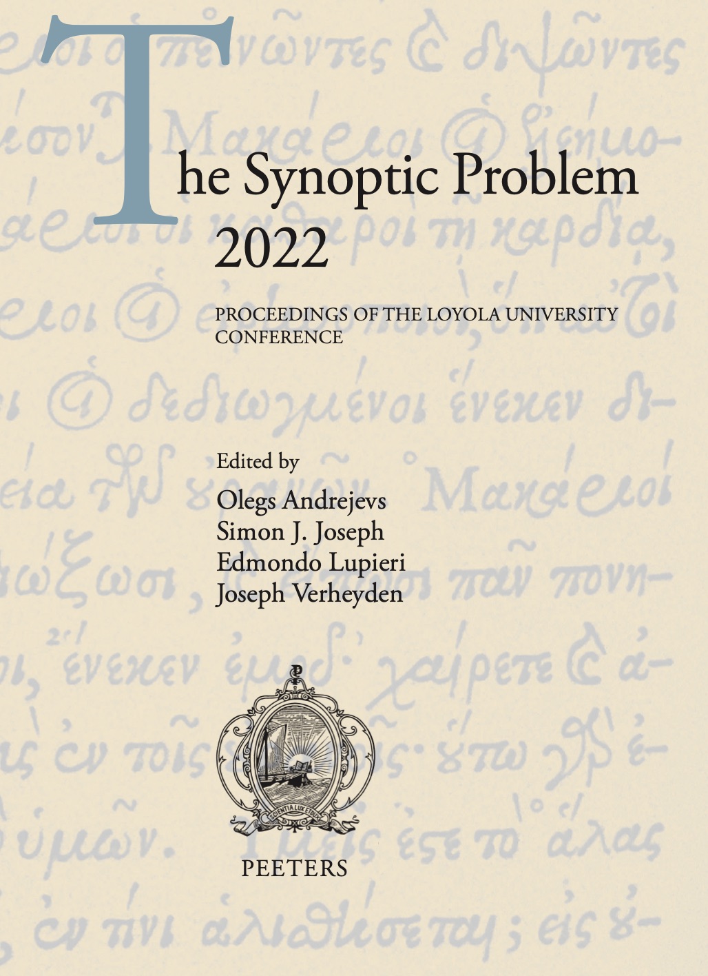 Synoptic Problem 2022 book cover